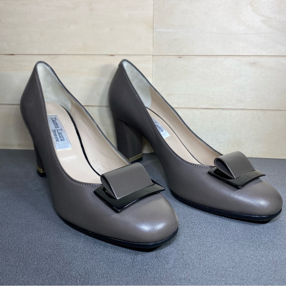 Donna Laura Venezia Pumps Heels Taupe Italian Leather Women's Size 7 Shoes EU37 - Picture 11 of 11